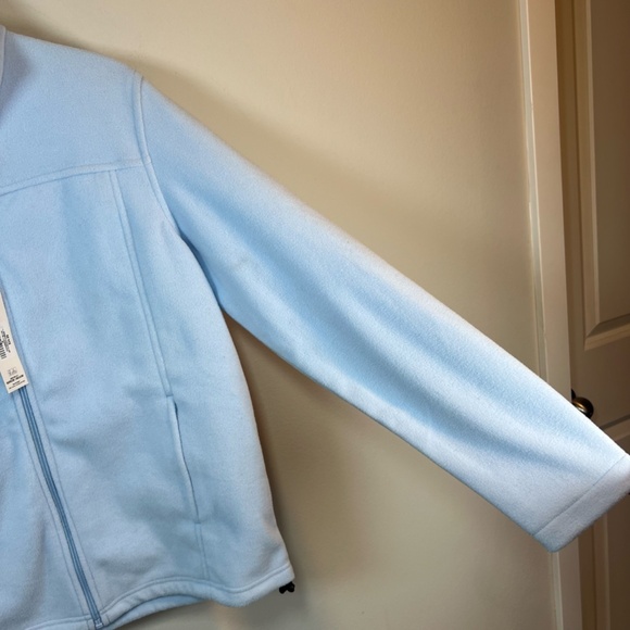 Natural Reflections Women's Full Zip Fleece Jacket Light Blue Zip Pockets Medium - Picture 5 of 14